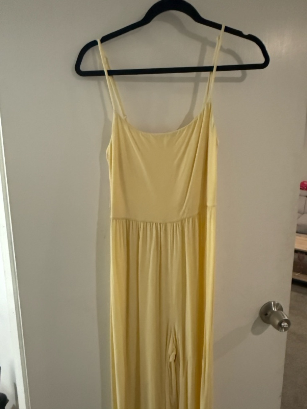 Aritzia Light Yellow Spaghetti Strap Jumpsuit